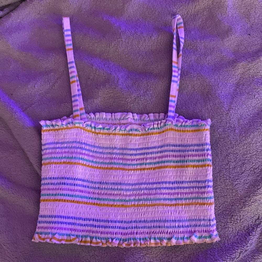 striped cropped tank top - size xs never worn!